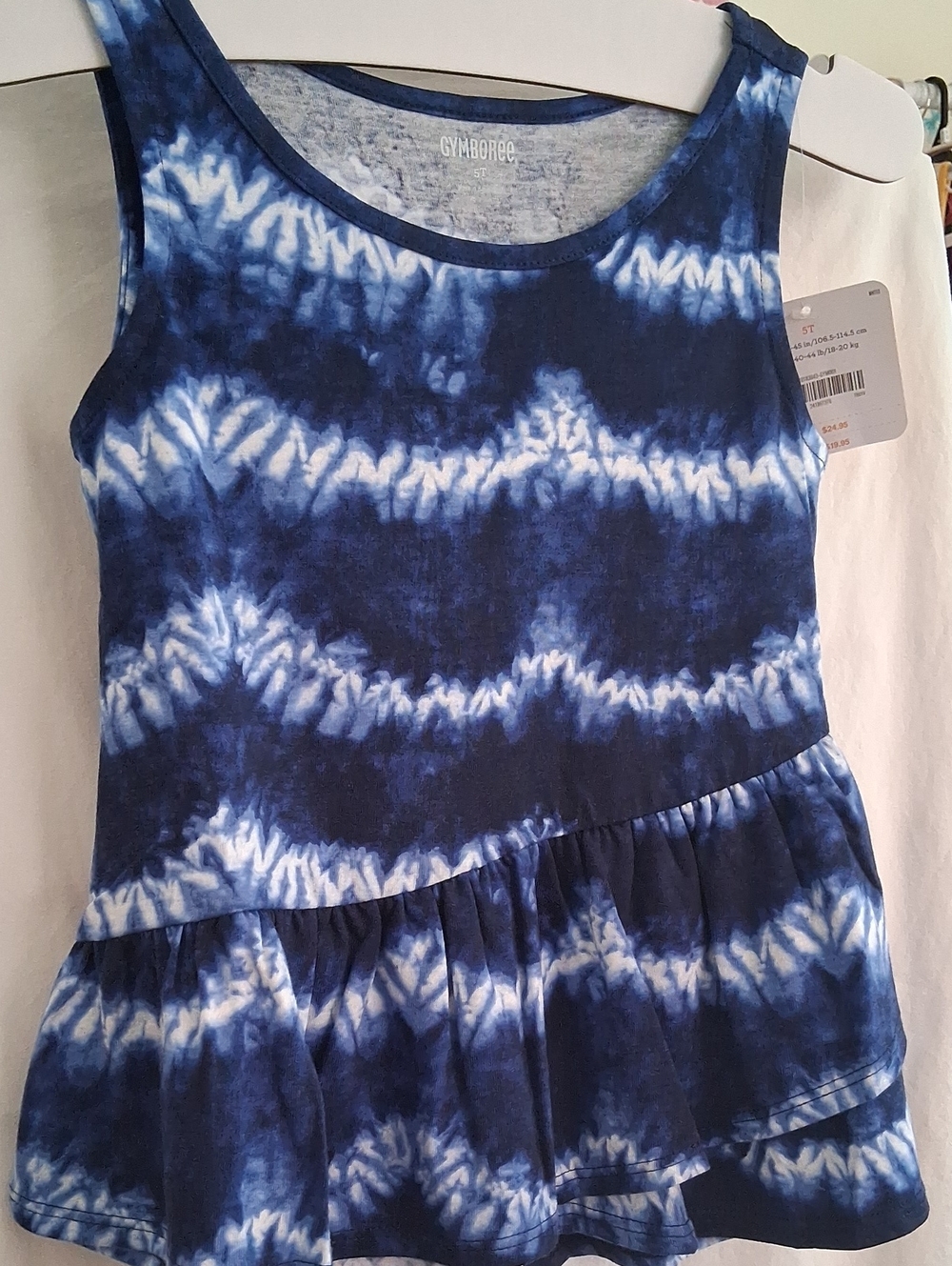 📚 ✏️Gymboree Blue and White Tie-Dye Tank Top for Girls